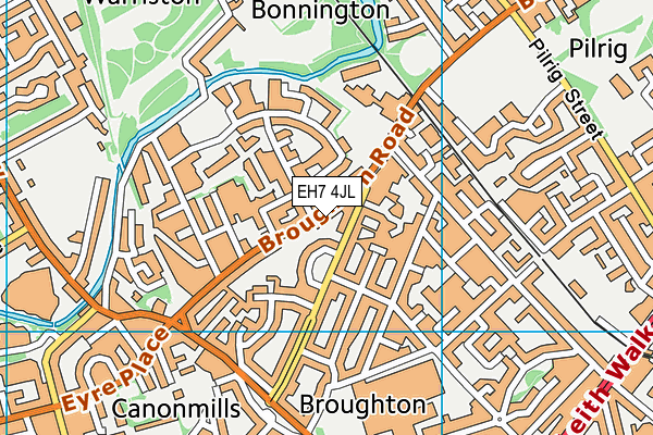 EH7 4JL map - OS VectorMap District (Ordnance Survey)