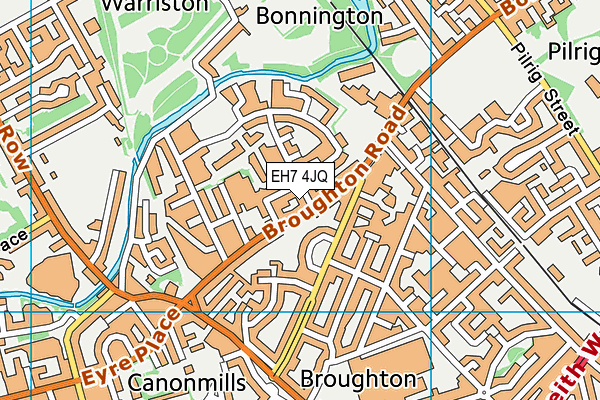 EH7 4JQ map - OS VectorMap District (Ordnance Survey)