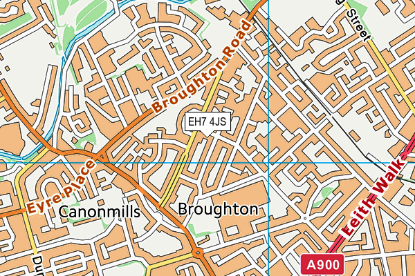 EH7 4JS map - OS VectorMap District (Ordnance Survey)