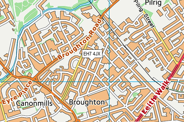 EH7 4JX map - OS VectorMap District (Ordnance Survey)