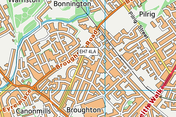 EH7 4LA map - OS VectorMap District (Ordnance Survey)