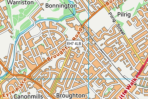 EH7 4LB map - OS VectorMap District (Ordnance Survey)