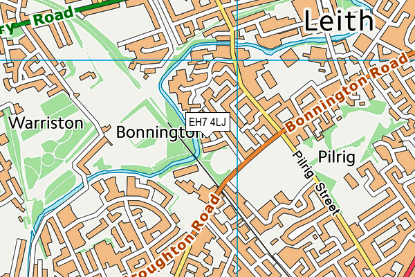 EH7 4LJ map - OS VectorMap District (Ordnance Survey)