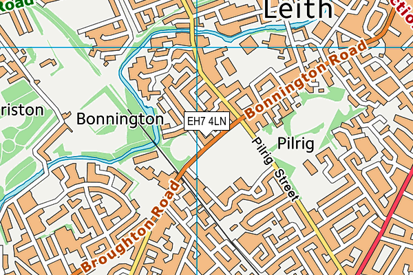 EH7 4LN map - OS VectorMap District (Ordnance Survey)