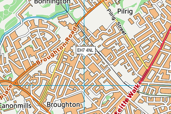 EH7 4NL map - OS VectorMap District (Ordnance Survey)