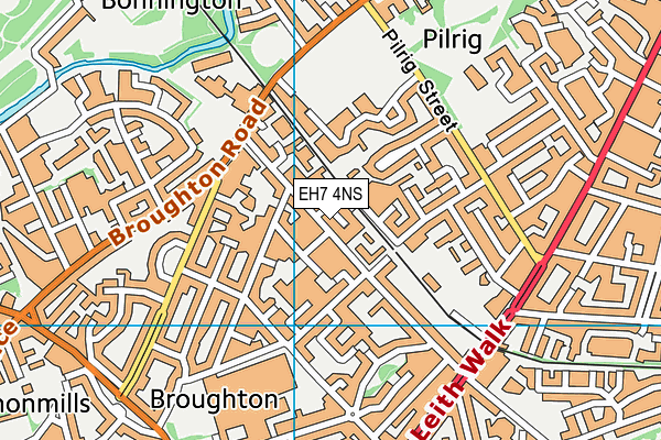 EH7 4NS map - OS VectorMap District (Ordnance Survey)