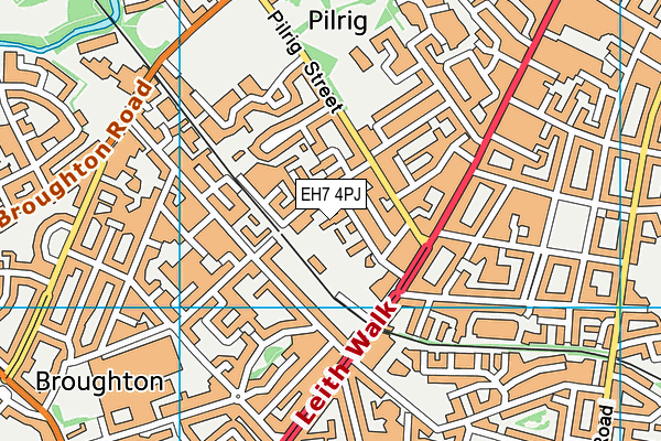 EH7 4PJ map - OS VectorMap District (Ordnance Survey)