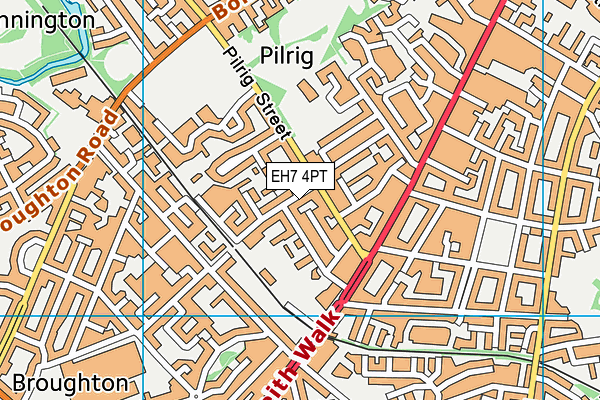 EH7 4PT map - OS VectorMap District (Ordnance Survey)