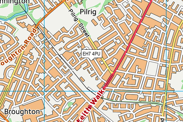 EH7 4PU map - OS VectorMap District (Ordnance Survey)