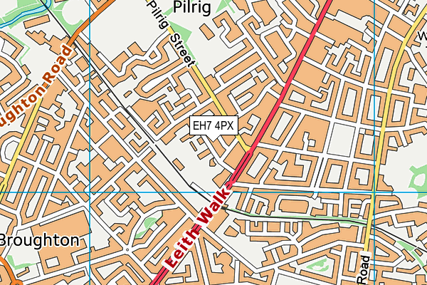 EH7 4PX map - OS VectorMap District (Ordnance Survey)