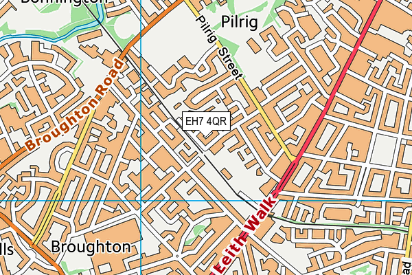 EH7 4QR map - OS VectorMap District (Ordnance Survey)