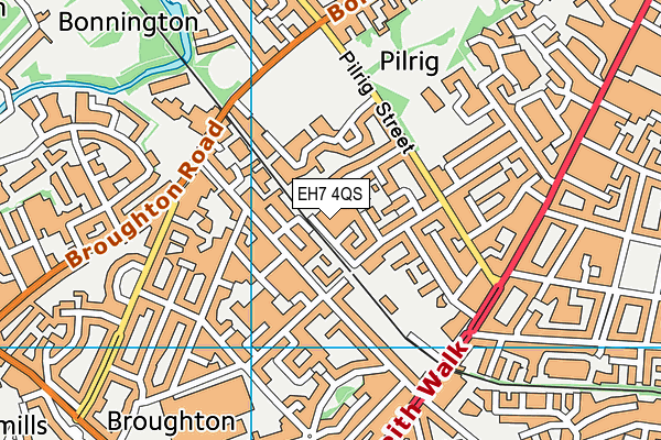 EH7 4QS map - OS VectorMap District (Ordnance Survey)