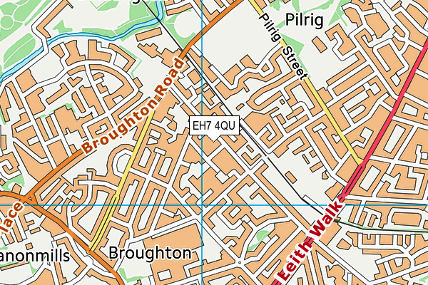 EH7 4QU map - OS VectorMap District (Ordnance Survey)