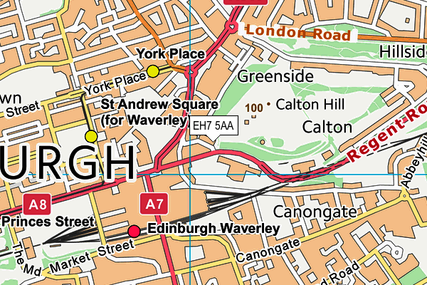 EH7 5AA map - OS VectorMap District (Ordnance Survey)