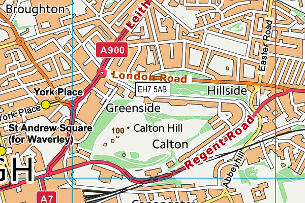 EH7 5AB map - OS VectorMap District (Ordnance Survey)