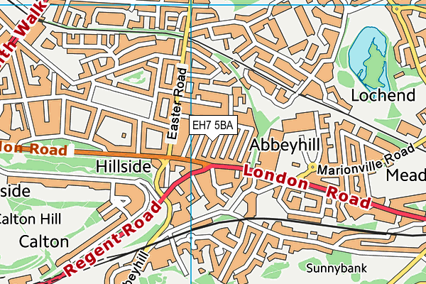 EH7 5BA map - OS VectorMap District (Ordnance Survey)