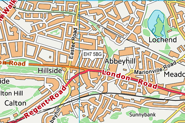 EH7 5BG map - OS VectorMap District (Ordnance Survey)