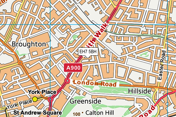 EH7 5BH map - OS VectorMap District (Ordnance Survey)