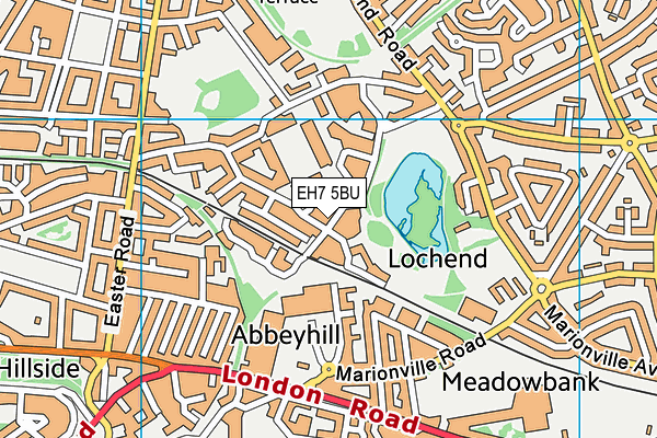 EH7 5BU map - OS VectorMap District (Ordnance Survey)