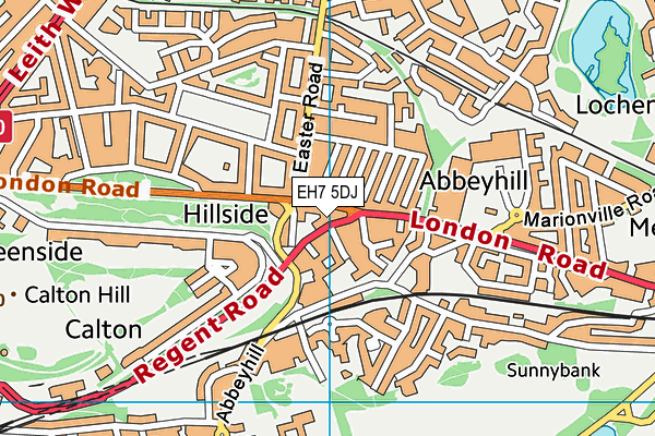 EH7 5DJ map - OS VectorMap District (Ordnance Survey)