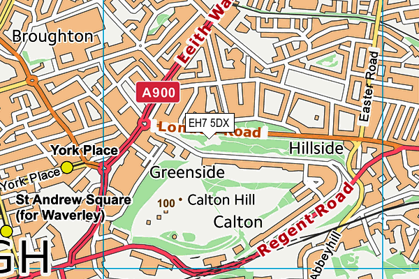 EH7 5DX map - OS VectorMap District (Ordnance Survey)