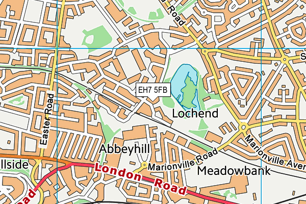 EH7 5FB map - OS VectorMap District (Ordnance Survey)