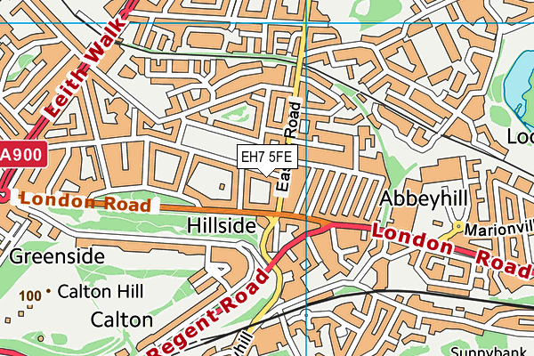 EH7 5FE map - OS VectorMap District (Ordnance Survey)