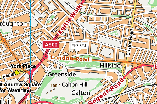 EH7 5FJ map - OS VectorMap District (Ordnance Survey)