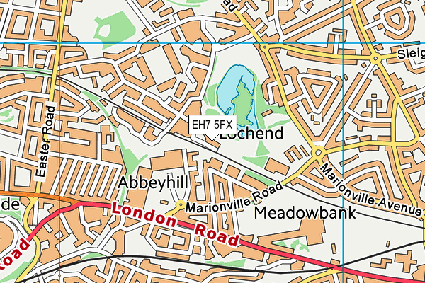 EH7 5FX map - OS VectorMap District (Ordnance Survey)