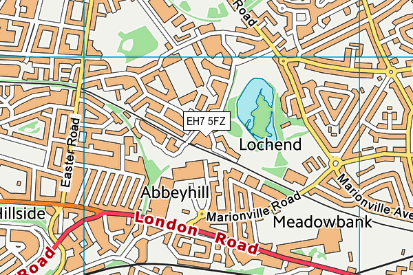 EH7 5FZ map - OS VectorMap District (Ordnance Survey)