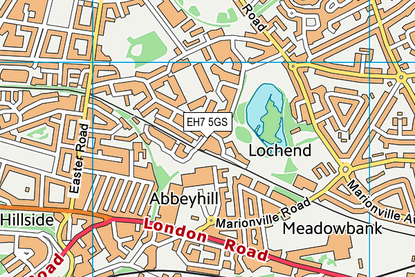 EH7 5GS map - OS VectorMap District (Ordnance Survey)