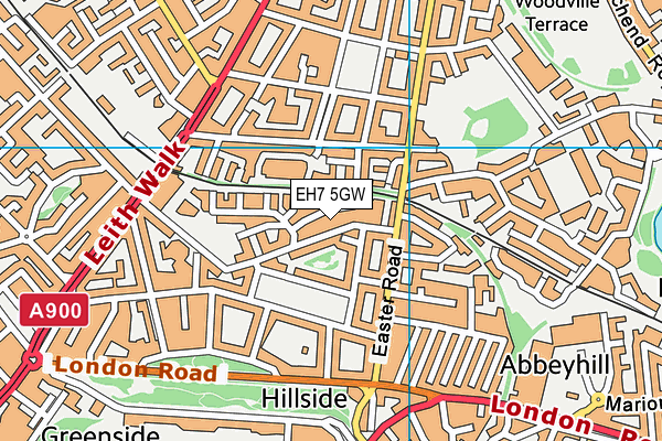 EH7 5GW map - OS VectorMap District (Ordnance Survey)