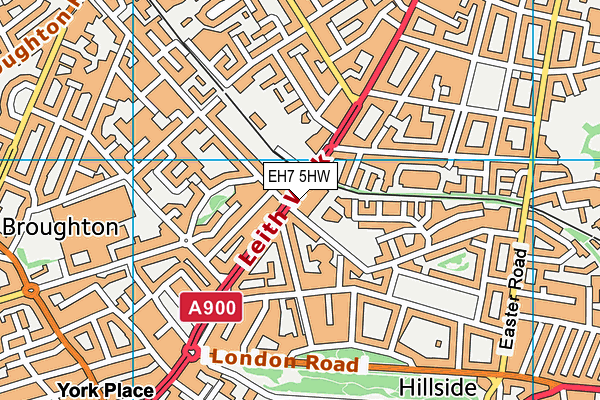 EH7 5HW map - OS VectorMap District (Ordnance Survey)