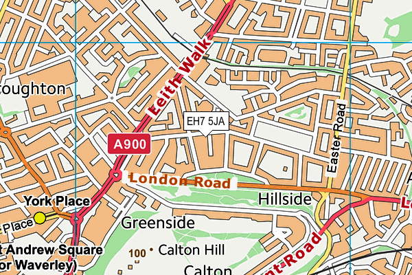 EH7 5JA map - OS VectorMap District (Ordnance Survey)