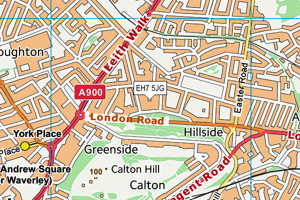 EH7 5JG map - OS VectorMap District (Ordnance Survey)