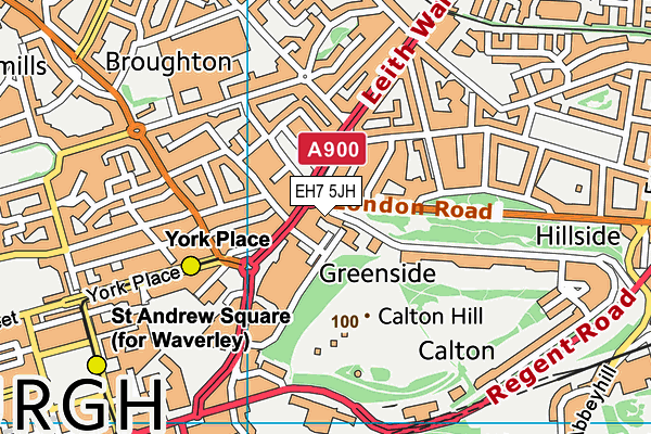 EH7 5JH map - OS VectorMap District (Ordnance Survey)