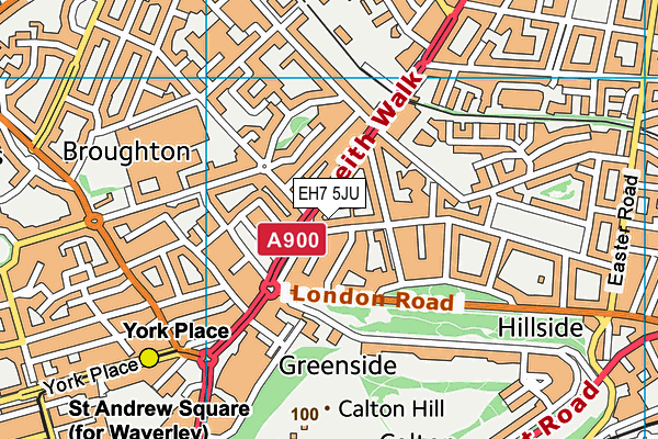 EH7 5JU map - OS VectorMap District (Ordnance Survey)