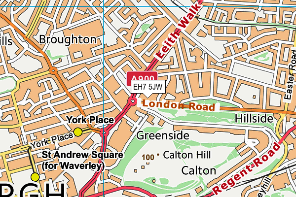 EH7 5JW map - OS VectorMap District (Ordnance Survey)