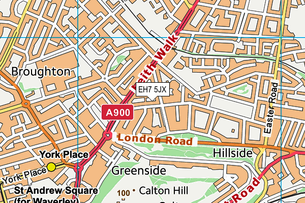 EH7 5JX map - OS VectorMap District (Ordnance Survey)