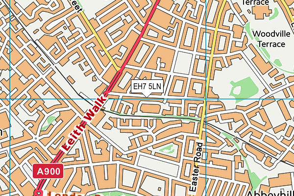 EH7 5LN map - OS VectorMap District (Ordnance Survey)