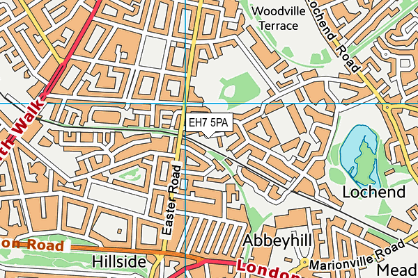 EH7 5PA map - OS VectorMap District (Ordnance Survey)