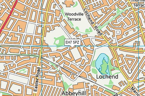 EH7 5PZ map - OS VectorMap District (Ordnance Survey)