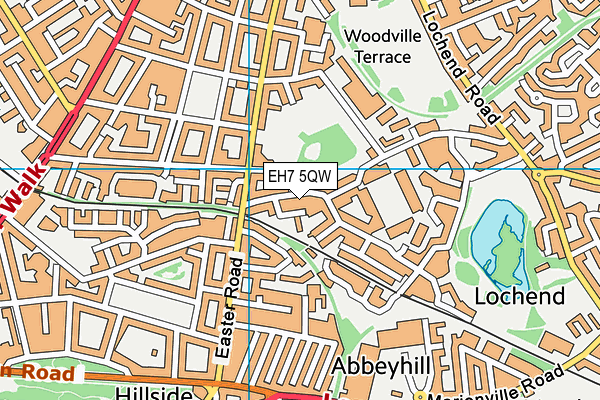 EH7 5QW map - OS VectorMap District (Ordnance Survey)