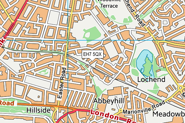 EH7 5QX map - OS VectorMap District (Ordnance Survey)