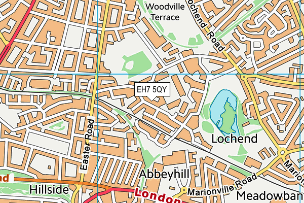 EH7 5QY map - OS VectorMap District (Ordnance Survey)