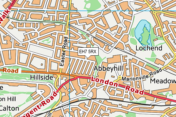 EH7 5RX map - OS VectorMap District (Ordnance Survey)