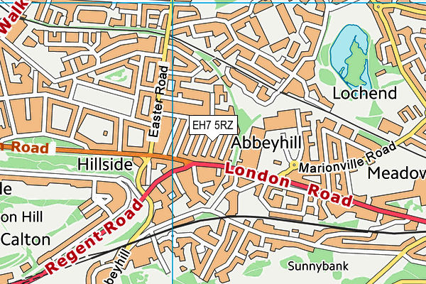 EH7 5RZ map - OS VectorMap District (Ordnance Survey)