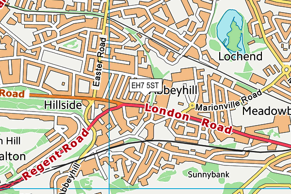 EH7 5ST map - OS VectorMap District (Ordnance Survey)