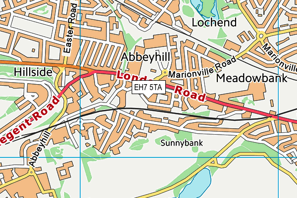 EH7 5TA map - OS VectorMap District (Ordnance Survey)