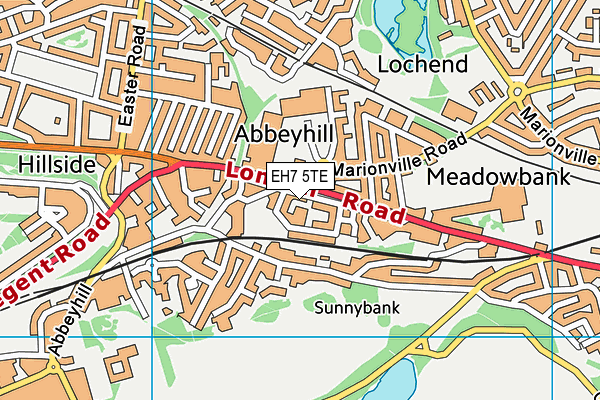 EH7 5TE map - OS VectorMap District (Ordnance Survey)